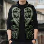 Custom Aotearoa Ngati Awa Sleeveless Puffer Jacket Maori Tribal Pattern