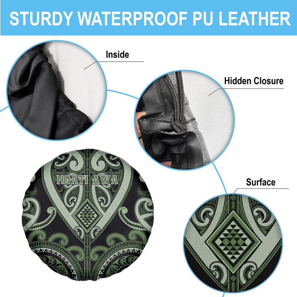 Aotearoa Ngati Awa Spare Tire Cover Maori Tribal Pattern