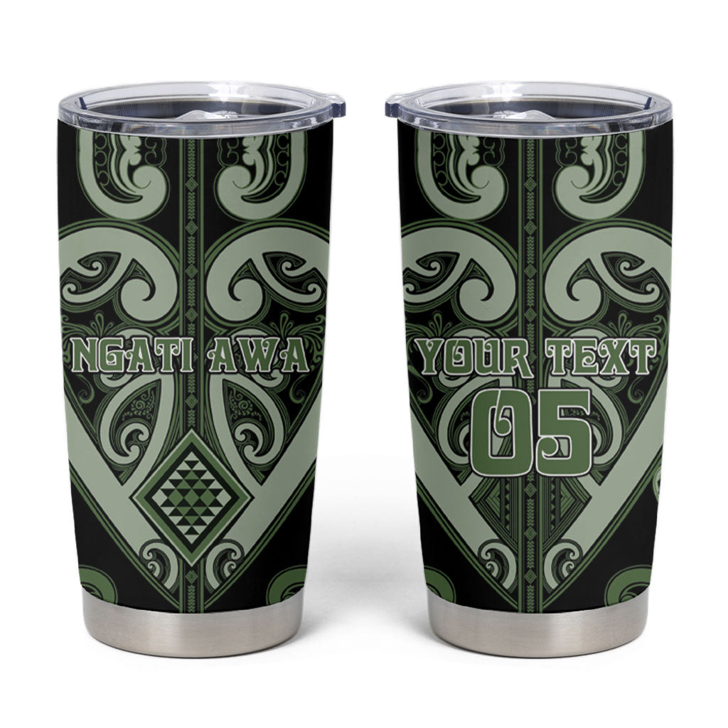Custom Aotearoa Ngati Awa Tumbler Cup Maori Tribal Pattern