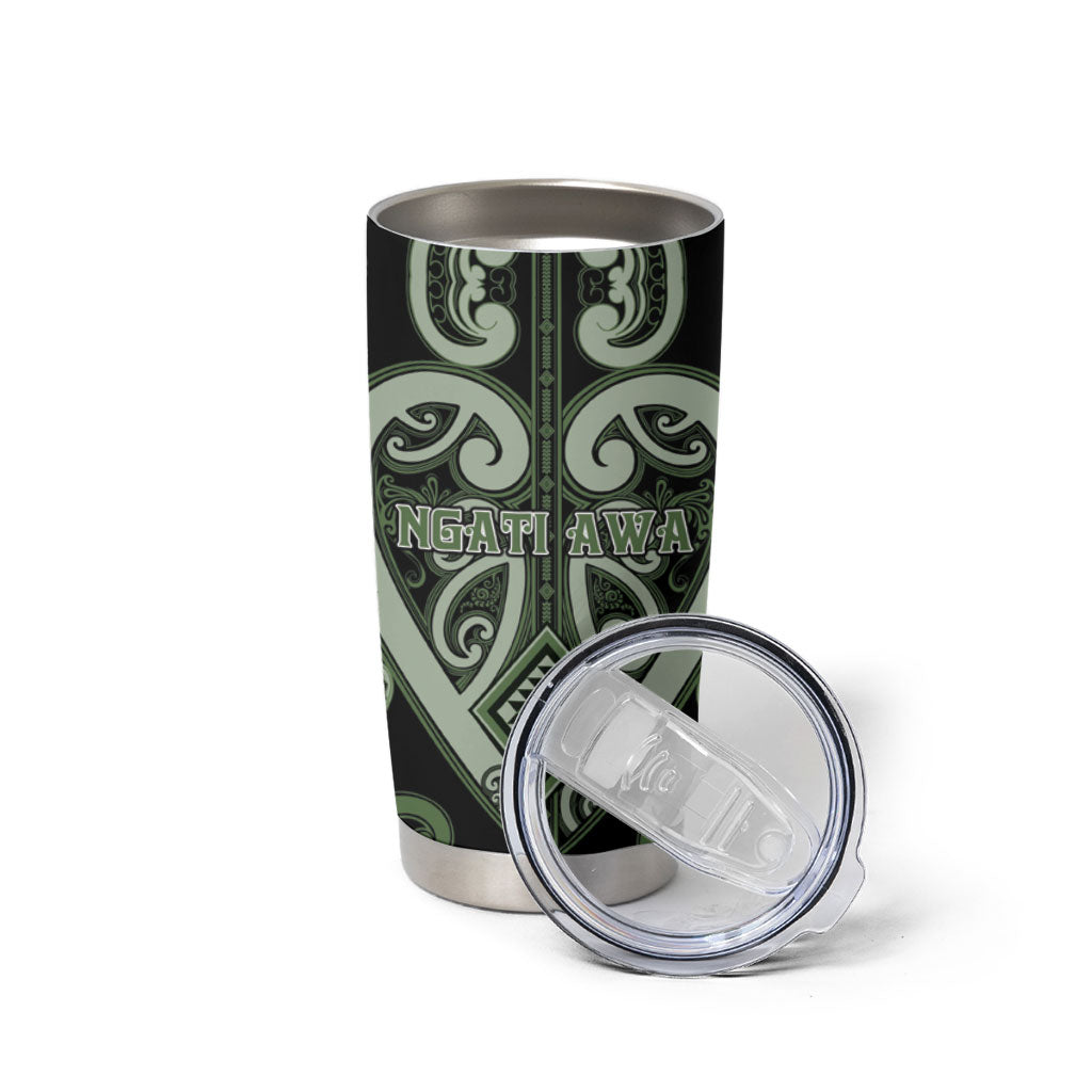 Custom Aotearoa Ngati Awa Tumbler Cup Maori Tribal Pattern