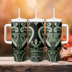 Custom Aotearoa Ngati Awa Tumbler With Handle Maori Tribal Pattern