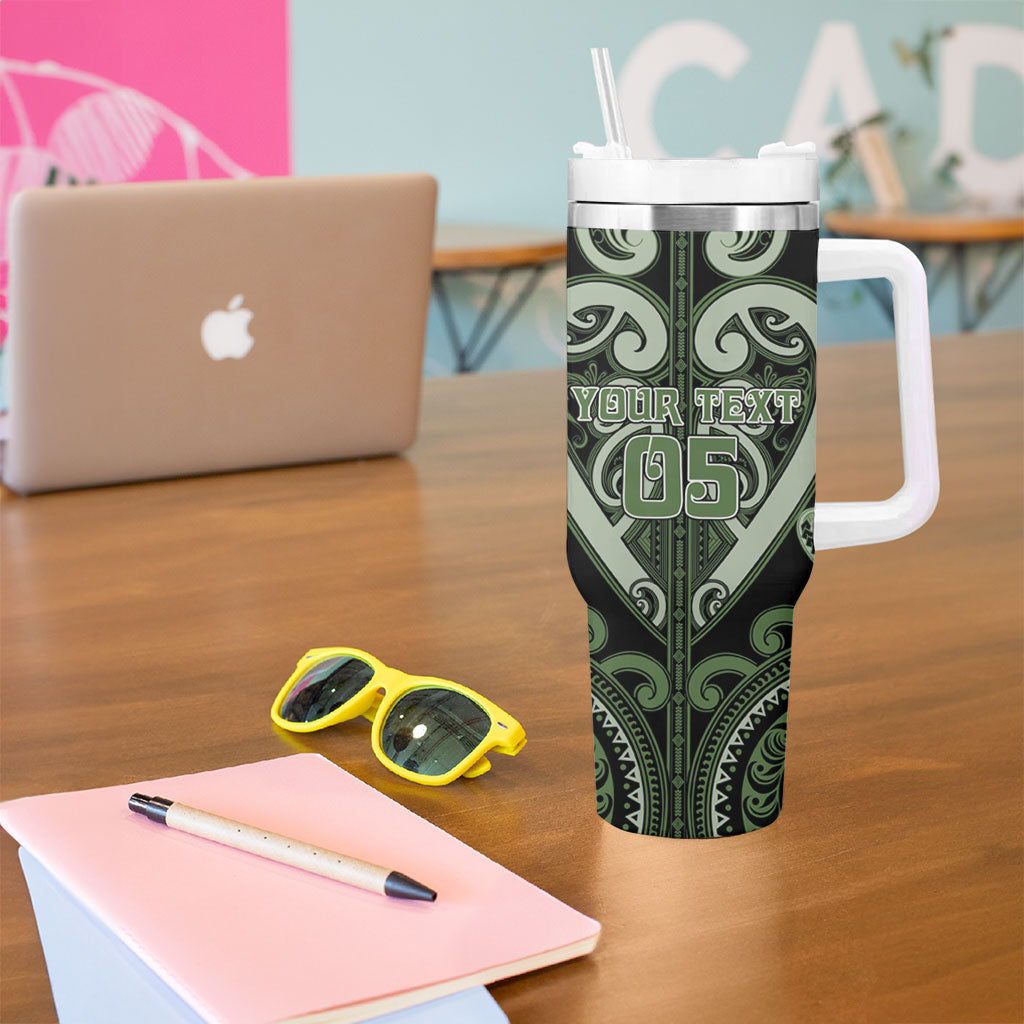 Custom Aotearoa Ngati Awa Tumbler With Handle Maori Tribal Pattern