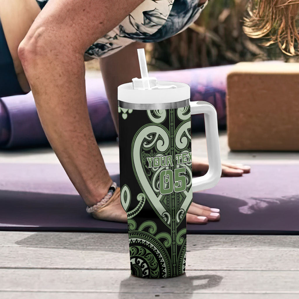 Custom Aotearoa Ngati Awa Tumbler With Handle Maori Tribal Pattern