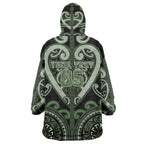 Custom Aotearoa Ngati Awa Wearable Blanket Hoodie Maori Tribal Pattern