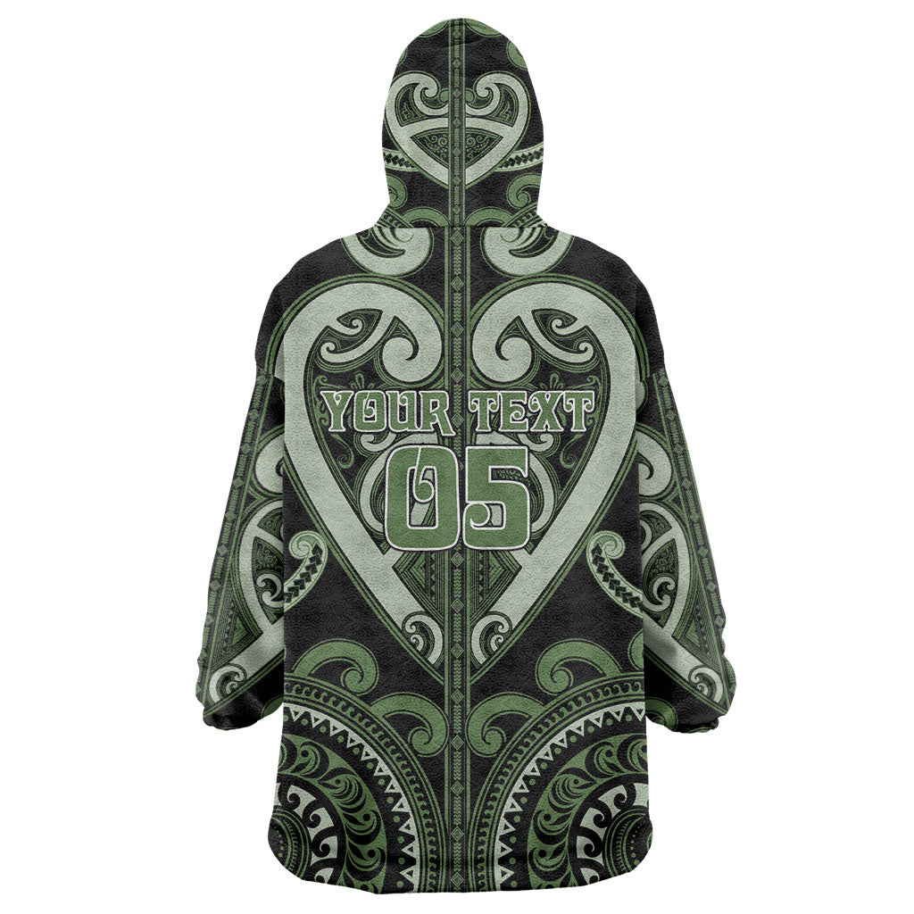 Custom Aotearoa Ngati Awa Wearable Blanket Hoodie Maori Tribal Pattern