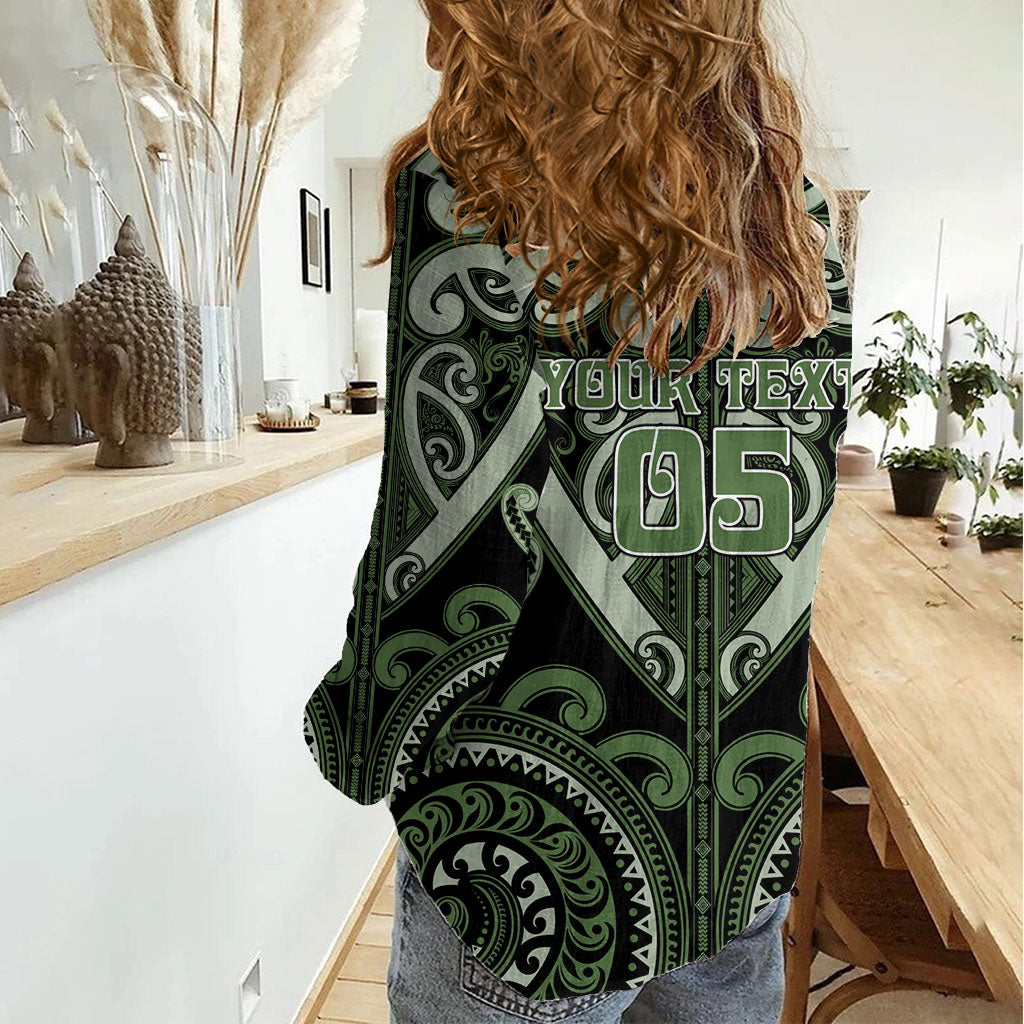 Custom Aotearoa Ngati Awa Women Casual Shirt Maori Tribal Pattern