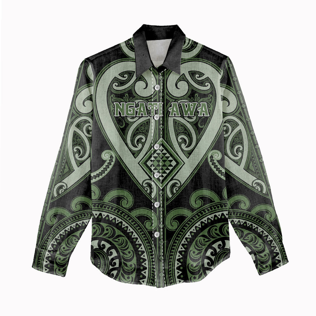 Custom Aotearoa Ngati Awa Women Casual Shirt Maori Tribal Pattern
