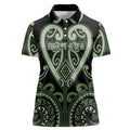 Custom Aotearoa Ngati Awa Women Polo Shirt Maori Tribal Pattern