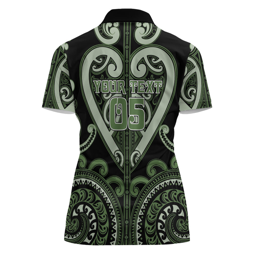 Custom Aotearoa Ngati Awa Women Polo Shirt Maori Tribal Pattern