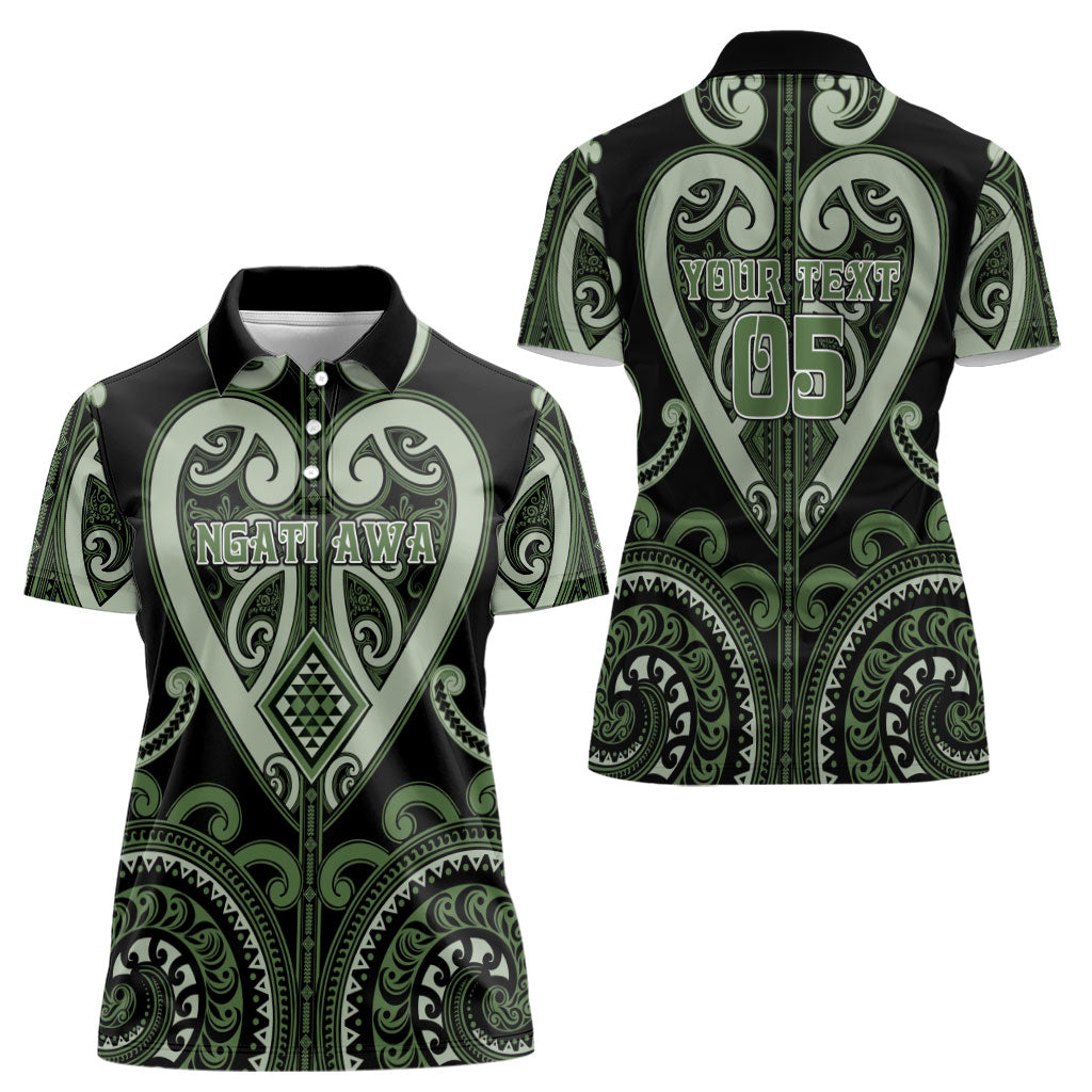 Custom Aotearoa Ngati Awa Women Polo Shirt Maori Tribal Pattern