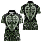 Custom Aotearoa Ngati Awa Women Polo Shirt Maori Tribal Pattern