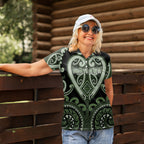 Custom Aotearoa Ngati Awa Women Polo Shirt Maori Tribal Pattern