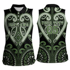 Custom Aotearoa Ngati Awa Women Sleeveless Polo Shirt Maori Tribal Pattern