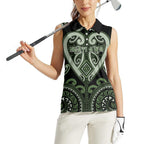 Custom Aotearoa Ngati Awa Women Sleeveless Polo Shirt Maori Tribal Pattern