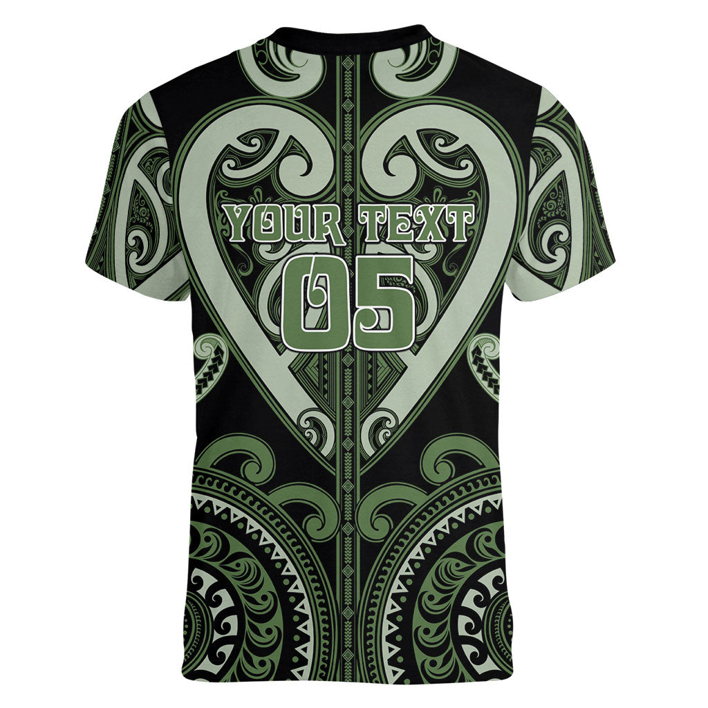 Custom Aotearoa Ngati Awa Women V-Neck T-Shirt Maori Tribal Pattern