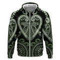 Custom Aotearoa Ngati Awa Zip Hoodie Maori Tribal Pattern