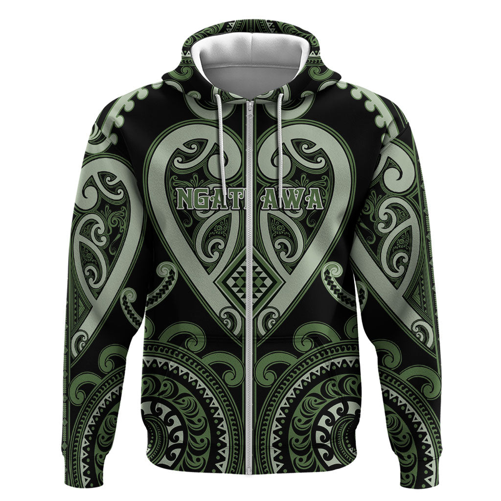 Custom Aotearoa Ngati Awa Zip Hoodie Maori Tribal Pattern