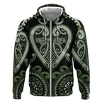 Custom Aotearoa Ngati Awa Zip Hoodie Maori Tribal Pattern