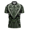 Custom Aotearoa Ngati Awa Zipper Polo Shirt Maori Tribal Pattern