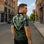 Custom Aotearoa Ngati Awa Zipper Polo Shirt Maori Tribal Pattern