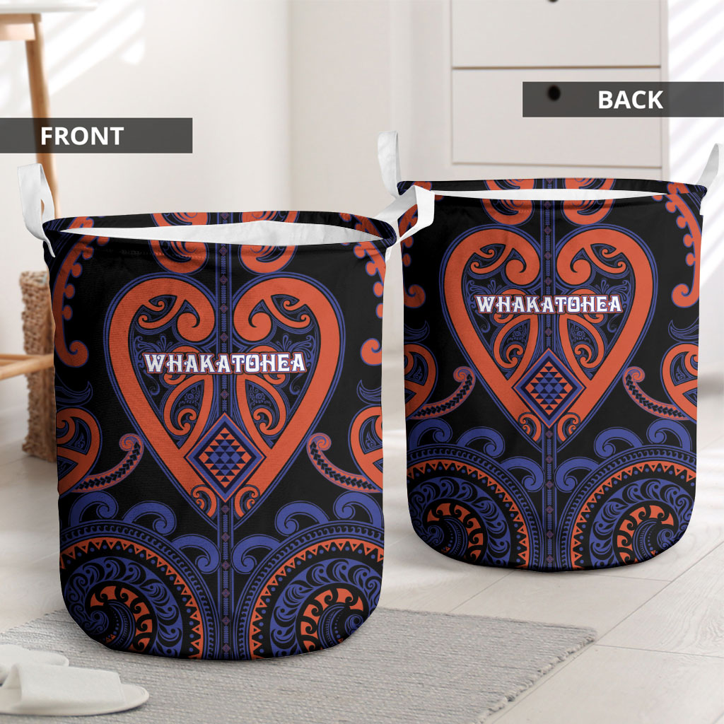 Aotearoa Whakatohea Laundry Basket Maori Tribal Pattern