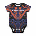 Custom Aotearoa Whakatohea Baby Onesie Maori Tribal Pattern