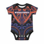 Custom Aotearoa Whakatohea Baby Onesie Maori Tribal Pattern