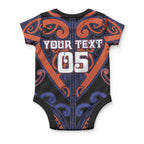 Custom Aotearoa Whakatohea Baby Onesie Maori Tribal Pattern