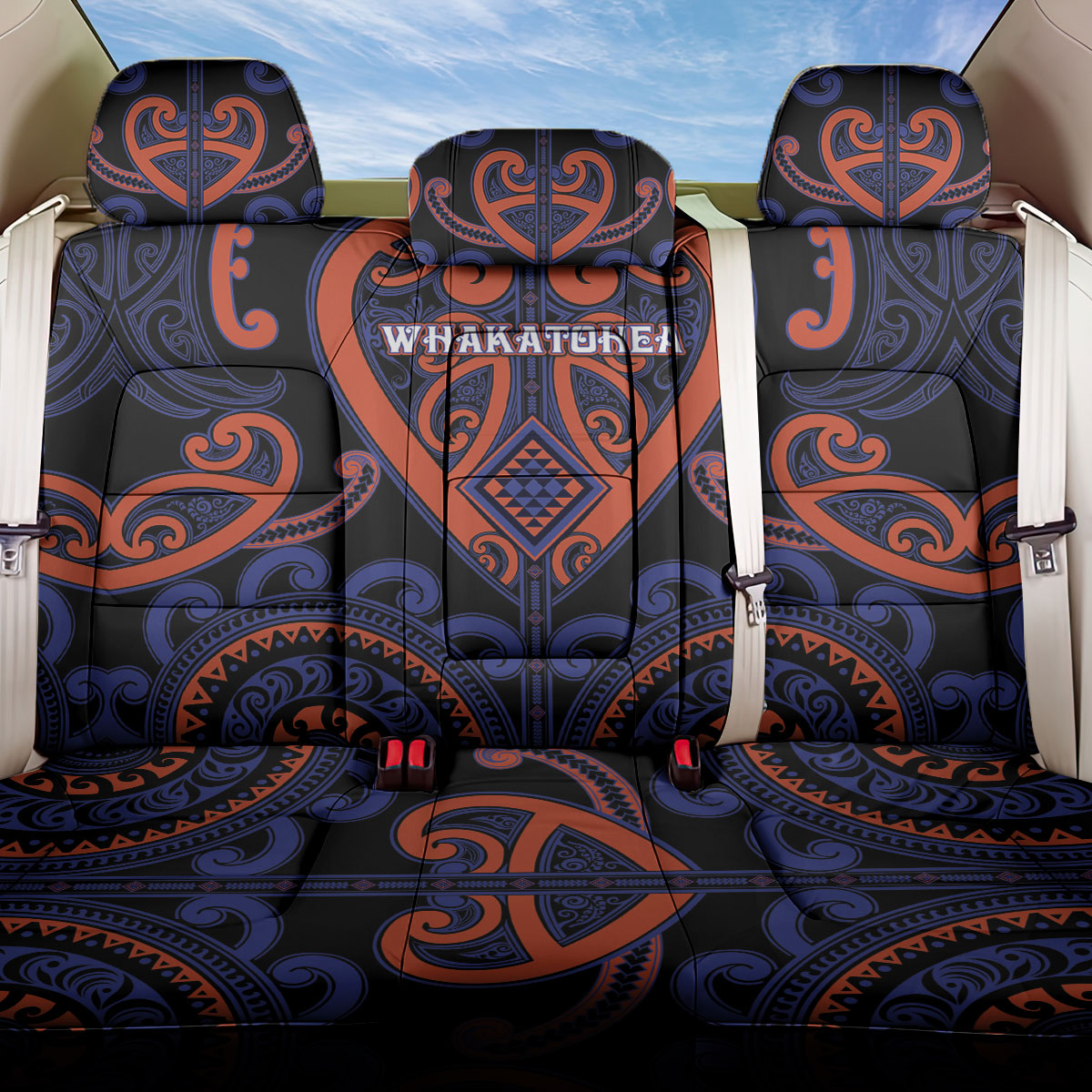 Aotearoa Whakatohea Back Car Seat Cover Maori Tribal Pattern