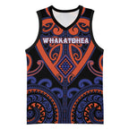 Custom Aotearoa Whakatohea Basketball Jersey Maori Tribal Pattern