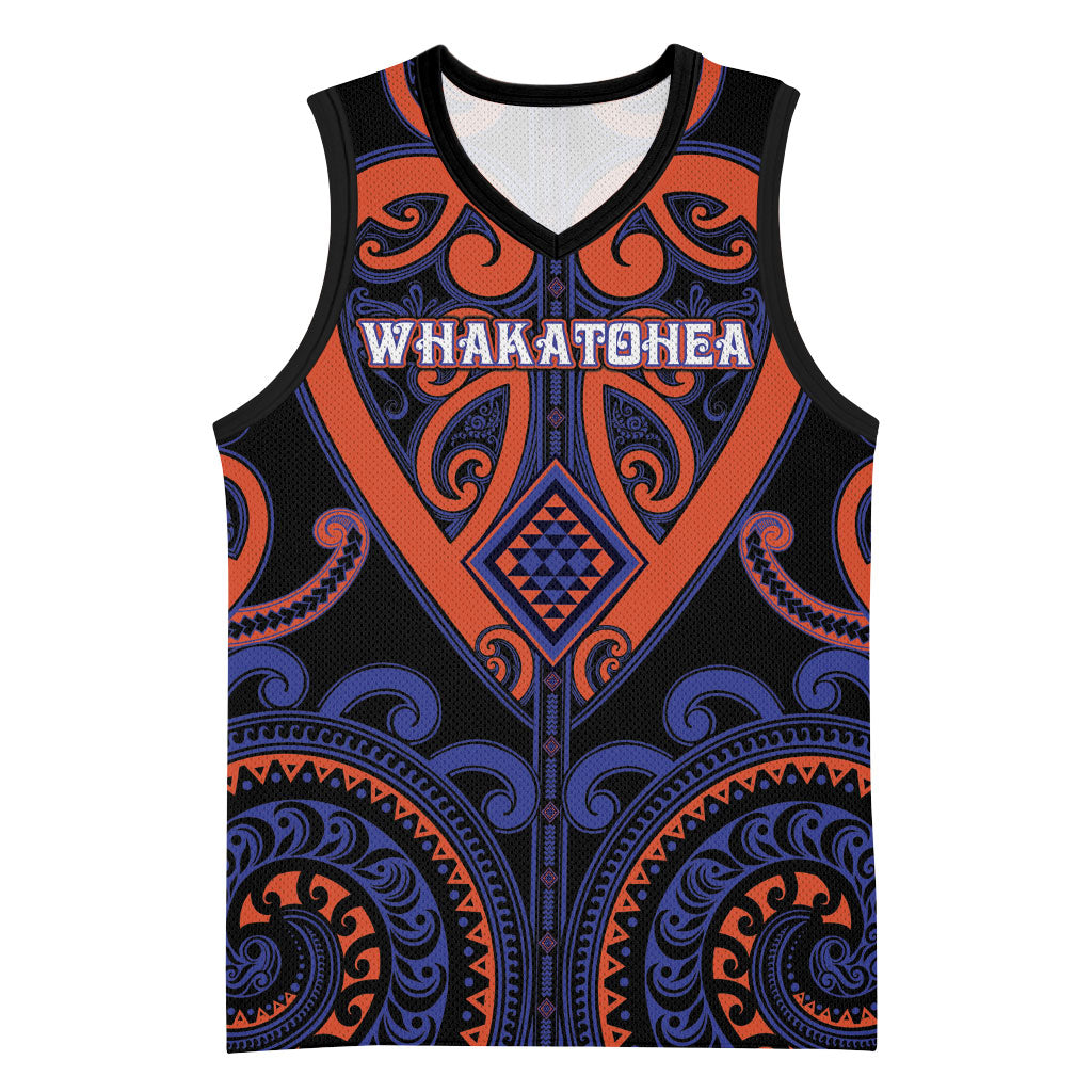 Custom Aotearoa Whakatohea Basketball Jersey Maori Tribal Pattern