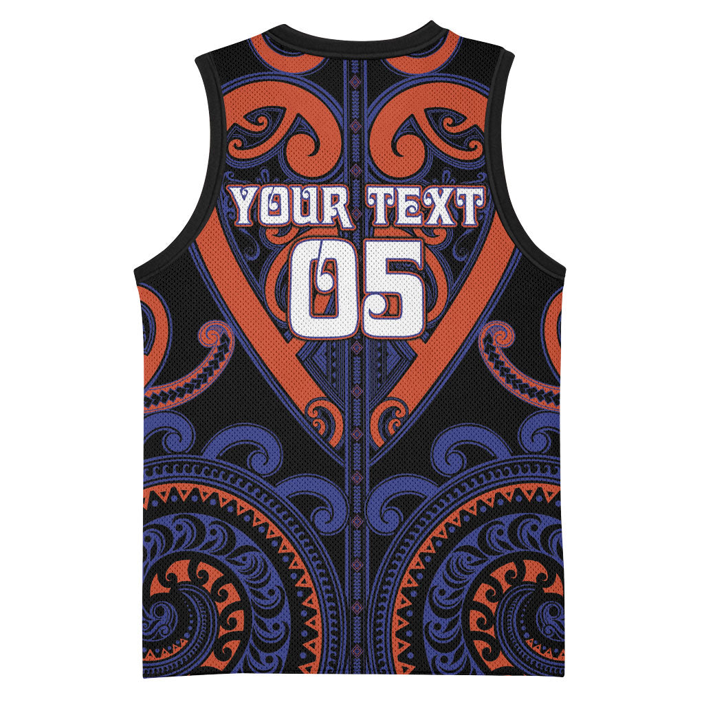 Custom Aotearoa Whakatohea Basketball Jersey Maori Tribal Pattern