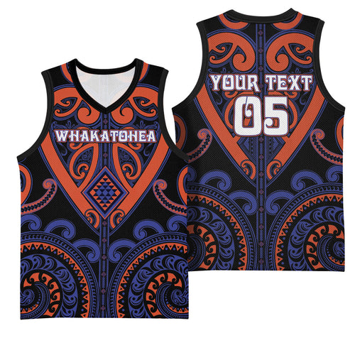 Custom Aotearoa Whakatohea Basketball Jersey Maori Tribal Pattern