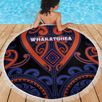 Aotearoa Whakatohea Beach Blanket Maori Tribal Pattern