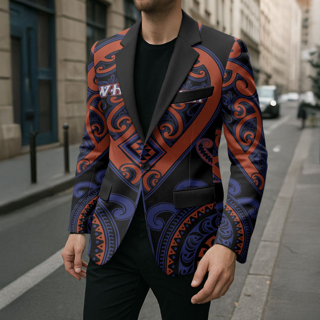 Custom Aotearoa Whakatohea Blazer Maori Tribal Pattern