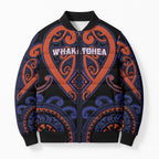 Custom Aotearoa Whakatohea Bomber Puffer Jacket Maori Tribal Pattern