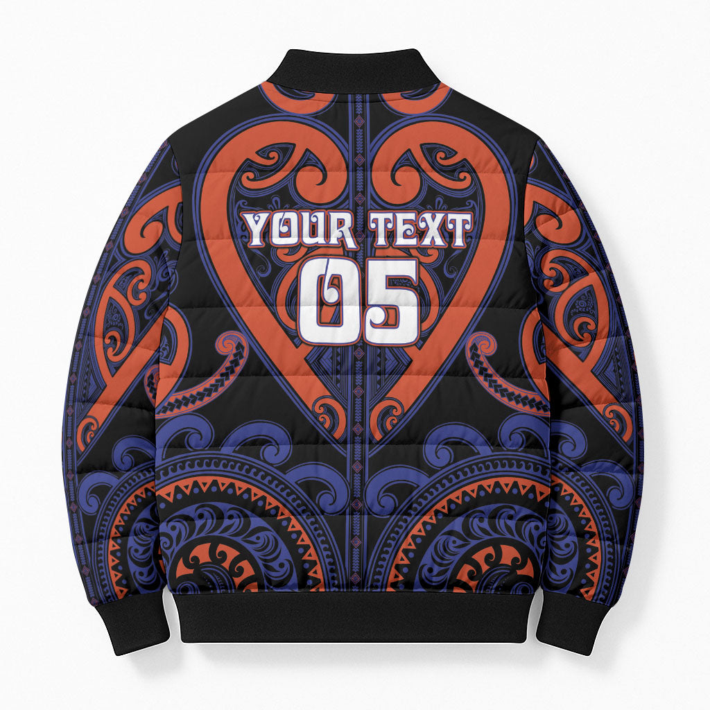 Custom Aotearoa Whakatohea Bomber Puffer Jacket Maori Tribal Pattern