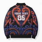 Custom Aotearoa Whakatohea Bomber Puffer Jacket Maori Tribal Pattern