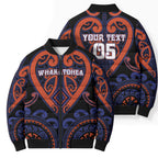 Custom Aotearoa Whakatohea Bomber Puffer Jacket Maori Tribal Pattern