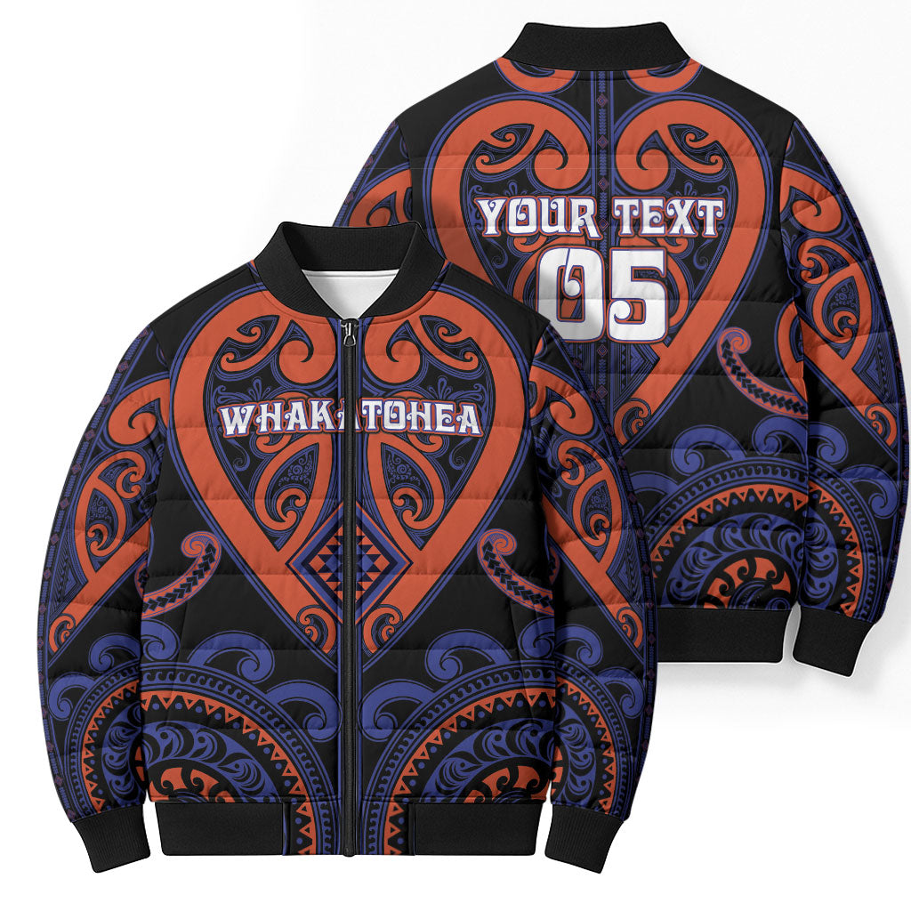 Custom Aotearoa Whakatohea Bomber Puffer Jacket Maori Tribal Pattern