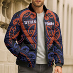 Custom Aotearoa Whakatohea Bomber Puffer Jacket Maori Tribal Pattern