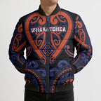 Custom Aotearoa Whakatohea Bomber Puffer Jacket Maori Tribal Pattern
