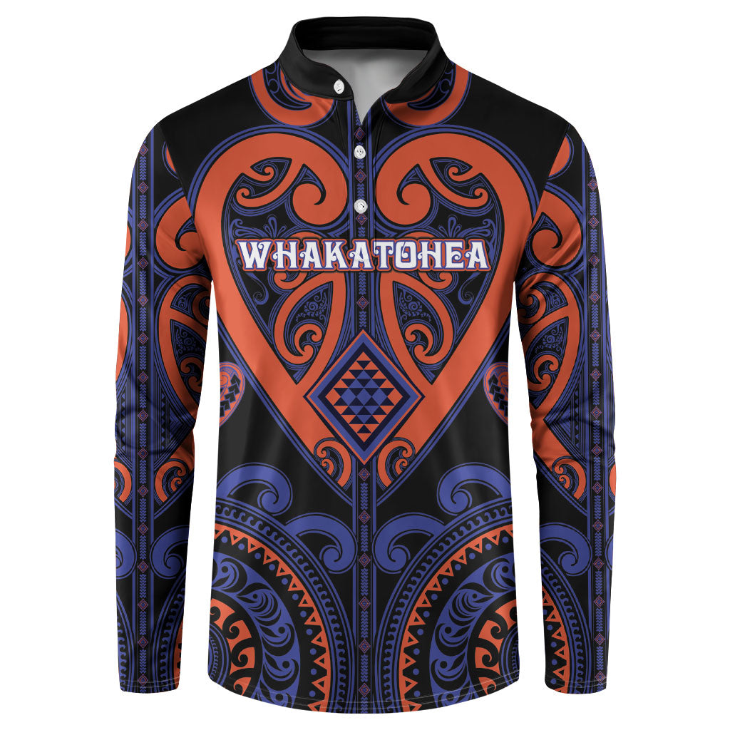 Custom Aotearoa Whakatohea Button Sweatshirt Maori Tribal Pattern
