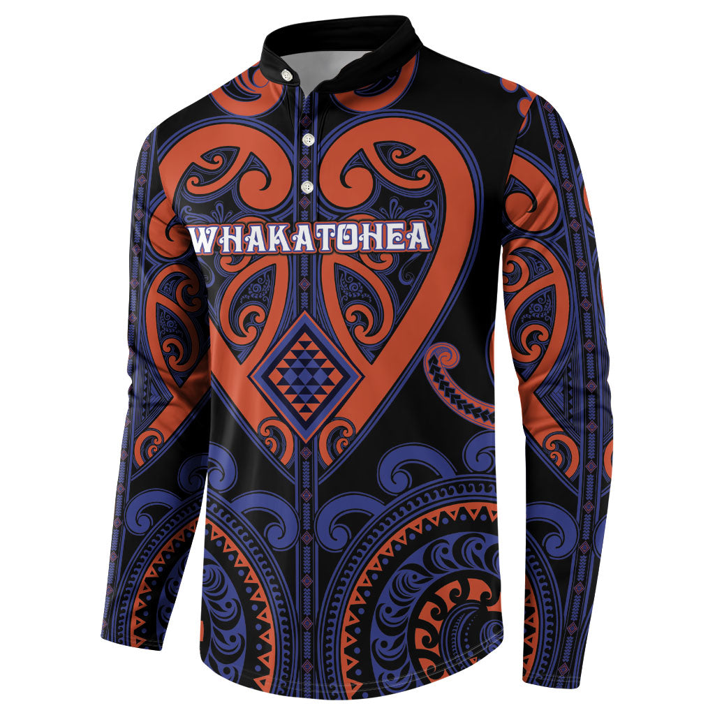Custom Aotearoa Whakatohea Button Sweatshirt Maori Tribal Pattern