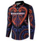 Custom Aotearoa Whakatohea Button Sweatshirt Maori Tribal Pattern