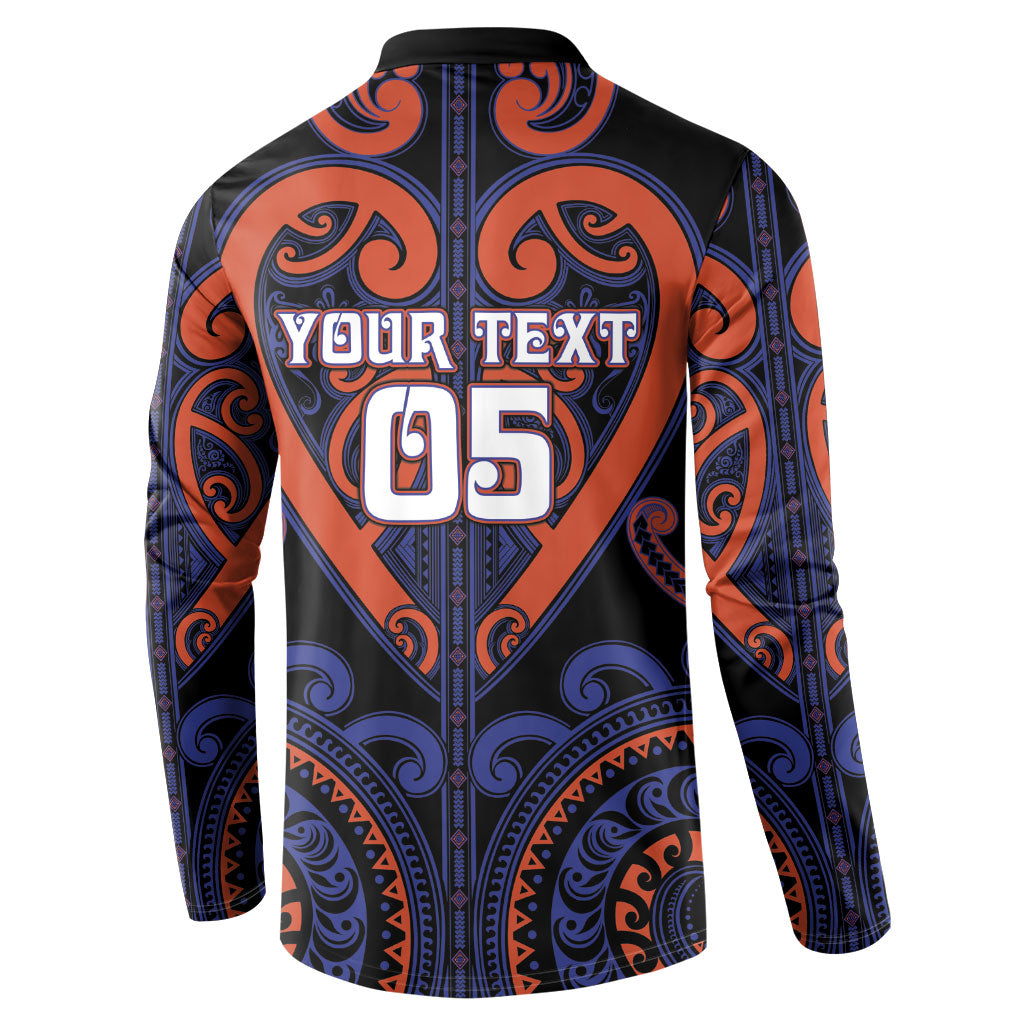 Custom Aotearoa Whakatohea Button Sweatshirt Maori Tribal Pattern