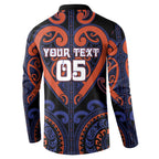 Custom Aotearoa Whakatohea Button Sweatshirt Maori Tribal Pattern
