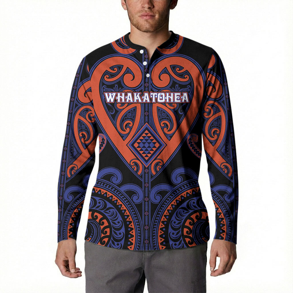 Custom Aotearoa Whakatohea Button Sweatshirt Maori Tribal Pattern
