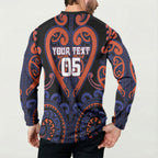 Custom Aotearoa Whakatohea Button Sweatshirt Maori Tribal Pattern