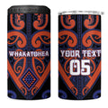 Custom Aotearoa Whakatohea 4 in 1 Can Cooler Tumbler Maori Tribal Pattern